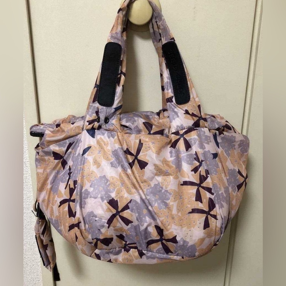 See by Chloe Joyrider Nylon Shoulder Bag (Pink Floral) - EUC